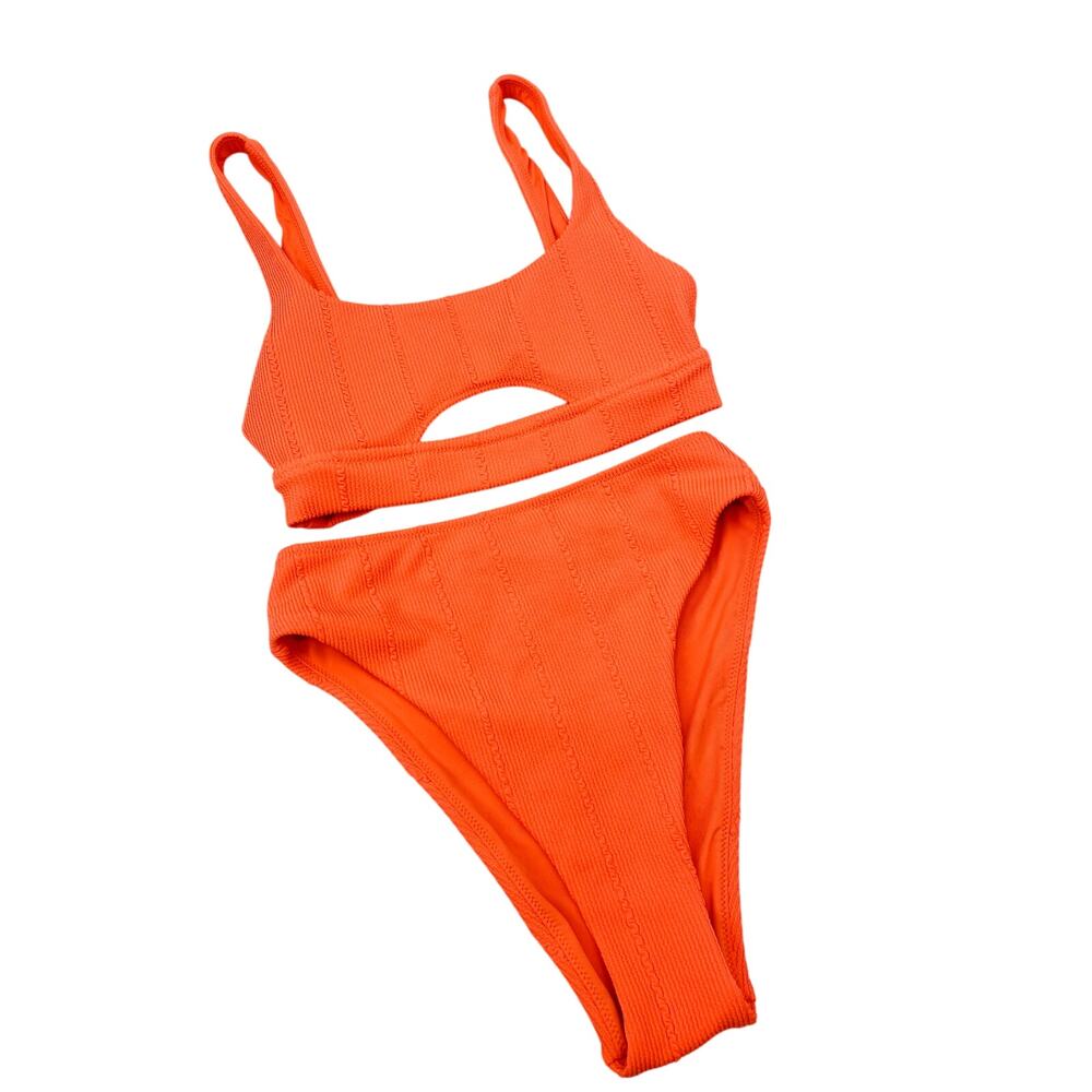 Aerie bright orange high waisted‎ bikini S/XS